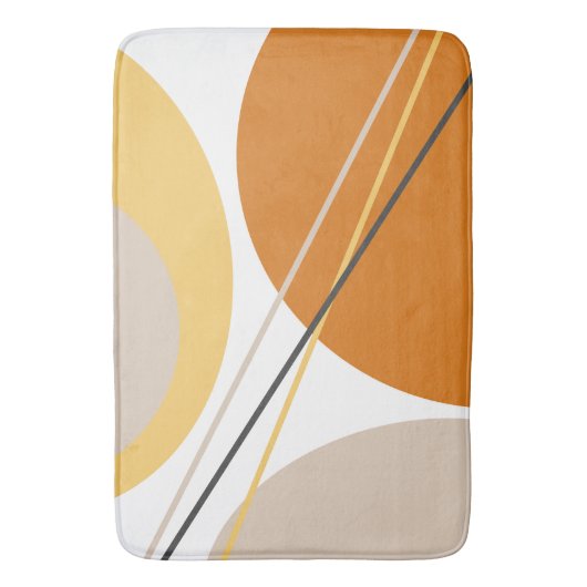 Moderne Abstracte Mustard Rust Brown uit de midden Badmat (Voorkant Verticaal)