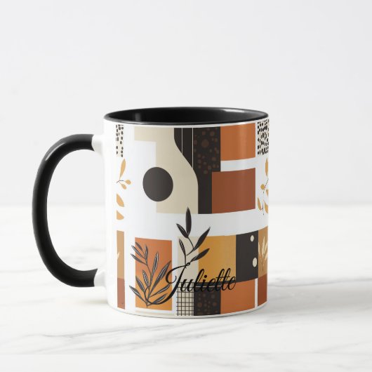 Moderne Abstracte Natuur - aangepaste aardse geome Mok (Links)