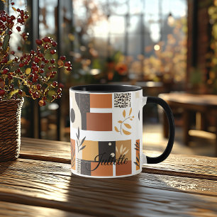 Moderne Abstracte Natuur - Aangepaste Aardse Geome Mok