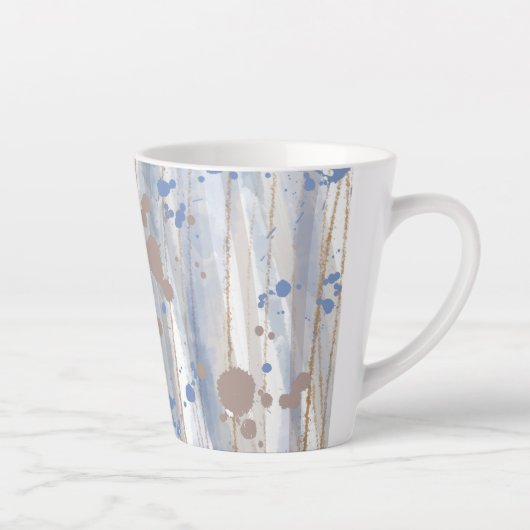Moderne Abstracte Natuur Kunstpenseelstreken Latte Mok (Rechts)