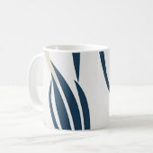 Moderne Abstracte Navy Blue & Beige Coffee Mok (Voorkant links)