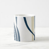 Moderne Abstracte Navy Blue & Beige Coffee Mok (Center)