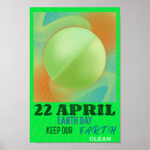 Moderne Abstracte Neon Art voor Earth Day Poster