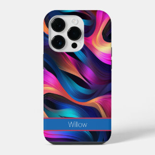 Moderne Abstracte Neon Kleur Golven iPhone 14 Plus Hoesje