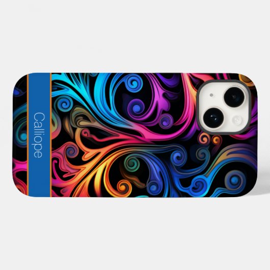 Moderne Abstracte neon kleur wervelingen Case-Mate iPhone Case (Achterkant (horizontaal))