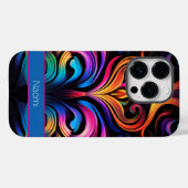 Moderne Abstracte neon kleuren Case-Mate iPhone Case (Achterkant (horizontaal))