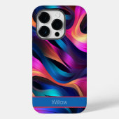 Moderne Abstracte Neon-kleurengolven Case-Mate iPhone Case (Achterkant)