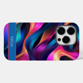 Moderne Abstracte Neon-kleurengolven Case-Mate iPhone Case (Achterkant (horizontaal))