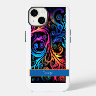 Moderne Abstracte Neon Kleurwervelingen iPhone 14 Hoesje