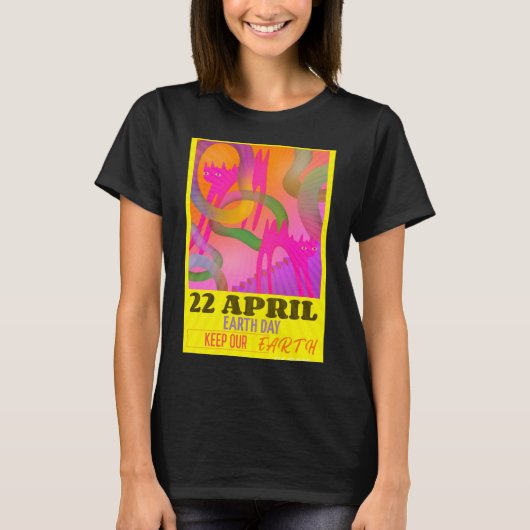 Moderne Abstracte Neon Kunst Voor Aardag T-shirt (Voorkant)