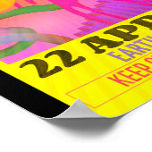 Moderne Abstracte Neon Kunst Voor Aardedag T-shirt Poster (Hoek)