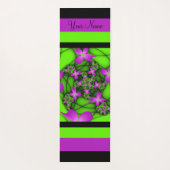 Moderne Abstracte Neon Pink Green Fractal Art Name Yogamat (Achterkant)