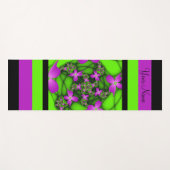 Moderne Abstracte Neon Pink Green Fractal Art Name Yogamat (Voorkant (horizontaal))