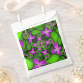 Moderne Abstracte Neon Pink Green Fractal Flowers Bedankzakje (Geknipt)