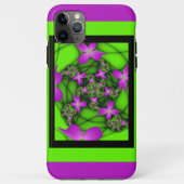 Moderne Abstracte Neon Pink Green Fractal Flowers Case-Mate iPhone Case (Achterkant)