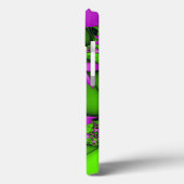 Moderne Abstracte Neon Pink Green Fractal Flowers Case-Mate iPhone Case (Achterkant / Links)