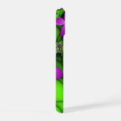 Moderne Abstracte Neon Pink Green Fractal Flowers iPhone 15 Case (Rechterkant)
