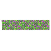 Moderne Abstracte Neon Pink Green Fractal Flowers Korte Tafelloper (Horizontaal)