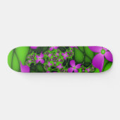 Moderne Abstracte Neon Pink Green Fractal Flowers Persoonlijk Skateboard (Horizontaal)
