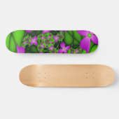 Moderne Abstracte Neon Pink Green Fractal Flowers Persoonlijk Skateboard (Horizontaal)