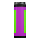 Moderne Abstracte Neon Pink Green Fractal Flowers Thermosbeker (Achterkant)