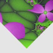 Moderne Abstracte Neon Pink Green Fractal Flowers Tissuepapier (Detail)