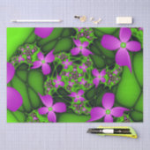 Moderne Abstracte Neon Pink Green Fractal Flowers Tissuepapier (Craft)