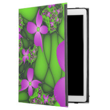 Moderne Abstracte Neon Roze Groene Fractale Bloeme