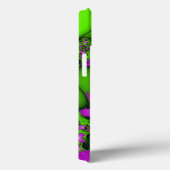 Moderne Abstracte Neon Roze Groene Fractale Bloeme Case-Mate iPhone Case (Achterkant / Rechts)
