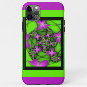 Moderne Abstracte Neon Roze Groene Fractale Bloeme Case-Mate iPhone Case