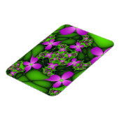 Moderne Abstracte Neon Roze Groene Fractale Bloeme Magneet (Linkerzijde)