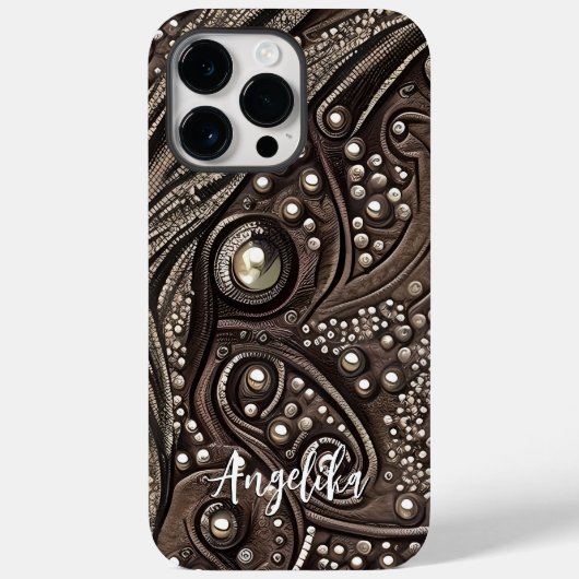 Moderne Abstracte Nepleer Stijl Aangepaste Naam Case-Mate iPhone Case (Achterkant)