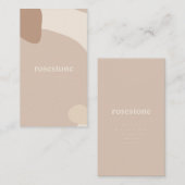 Moderne Abstracte neutraal zand beige kreamvormen Visitekaartje (Voorkant / Achterkant)