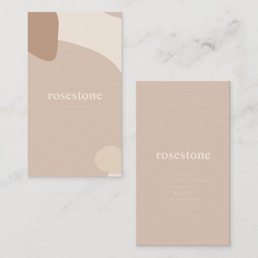 Moderne Abstracte neutraal zand beige kreamvormen Visitekaartje (Voorkant / Achterkant)