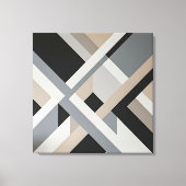 Moderne Abstracte Neutrale 3D-Lagen Canvas Afdruk (Voorkant)