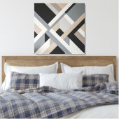Moderne Abstracte Neutrale 3D-Lagen Canvas Afdruk (Insitu (Slaapkamer))