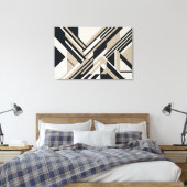 Moderne Abstracte Neutrale 3D-Lagen Canvas Afdruk (Insitu (Slaapkamer))