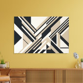 Moderne Abstracte Neutrale 3D-Lagen Canvas Afdruk (Insitu (Woonkamer))