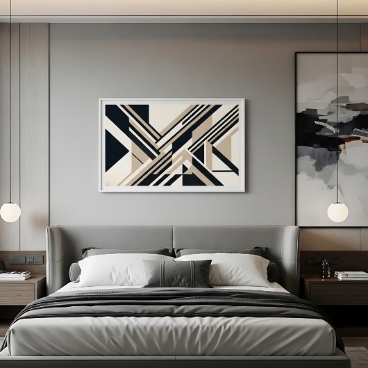 Moderne Abstracte Neutrale 3D-Lagen Canvas Afdruk