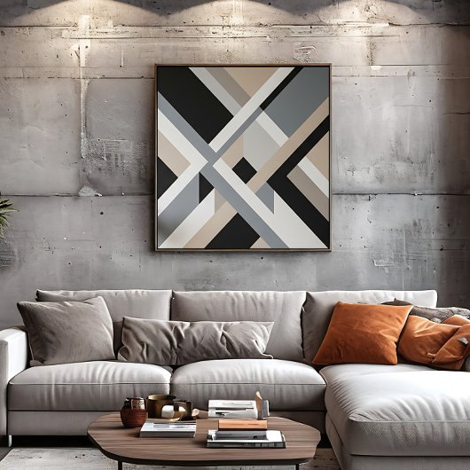 Moderne Abstracte Neutrale 3D-Lagen Canvas Afdruk