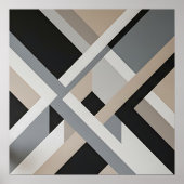 Moderne Abstracte Neutrale 3D Lagen Poster (Voorkant)