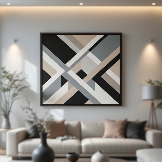 Moderne Abstracte Neutrale 3D Lagen Poster