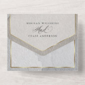 Moderne Abstracte neutrale kleuren All In One Uitnodiging (Achterkant)