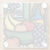 Moderne, Abstracte, nog niet-levende fruitBowl Glazen Onderzetter (Achterkant)