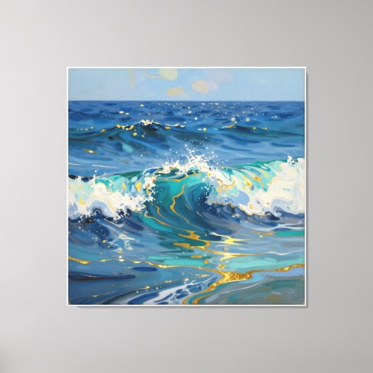 Moderne Abstracte Oceaan- en Teal Kust Canvas - Ar Afdruk (Voorkant)