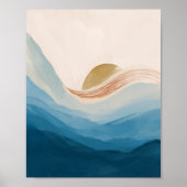 Moderne Abstracte oceaan en zonsopgang, rustige kl Poster (Voorkant)