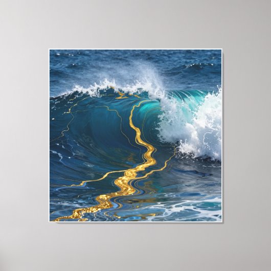 Moderne Abstracte Oceaan -Groenblauwe Kust Canvas- Canvas Afdruk (Voorkant)