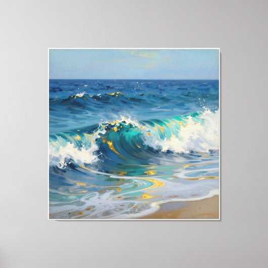 Moderne Abstracte Oceaan -Groenblauwe Kust Canvas- Canvas Afdruk (Voorkant)