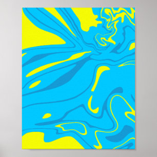 Moderne Abstracte Oceaanstromingen Poster