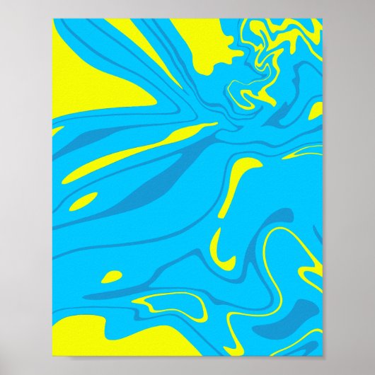 Moderne Abstracte Oceaanstromingen Poster (Voorkant)